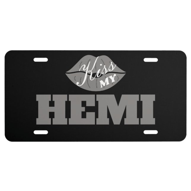Kiss My Hemi Billet Challenger License Plate (Front)