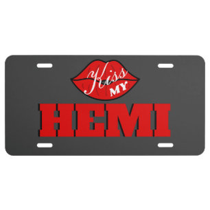 Kiss My Hemi Destroyer Grey Challenger License Plate