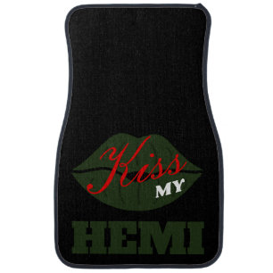 Kiss My Hemi F8 Green Challenger Car Floor Mat