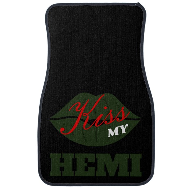 Kiss My Hemi F8 Green Challenger Car Floor Mat (Front)