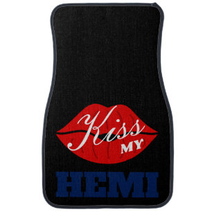 Kiss My Hemi IndiGo Blue Challenger Car Floor Mat
