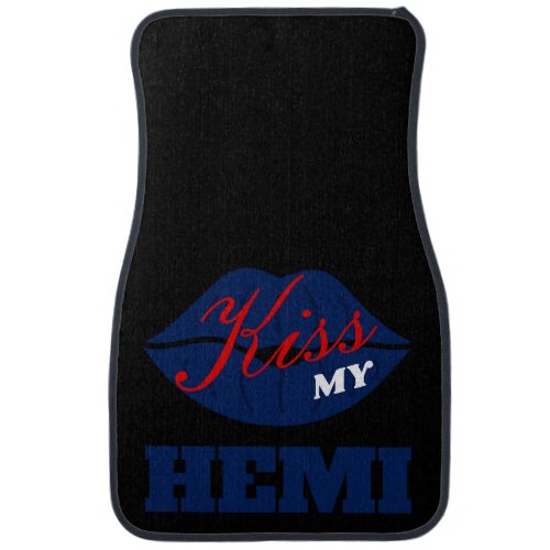 Kiss My Hemi IndiGo Blue Challenger Car Floor Mat