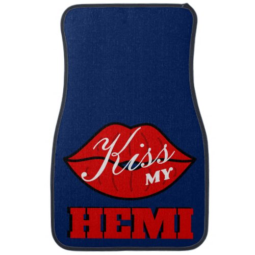 Kiss My Hemi IndiGo Blue Challenger Car Floor Mat