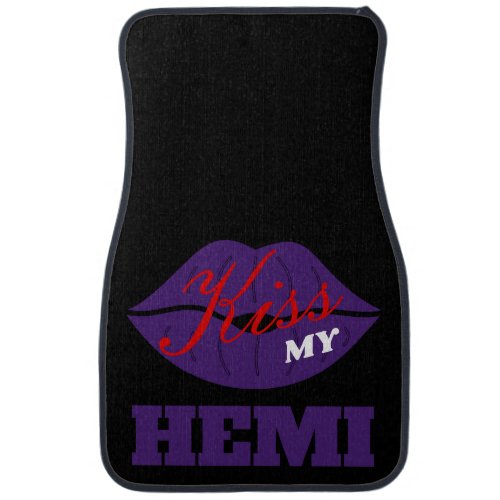 Kiss My Hemi Plum Crazy Challenger Car Floor Mat