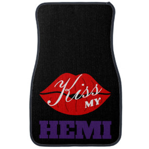 Kiss My Hemi Plum Crazy Challenger Car Floor Mat
