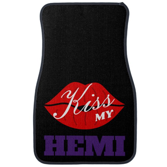 Kiss My Hemi Plum Crazy Challenger Car Floor Mat (Front)