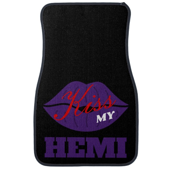Kiss My Hemi Plum Crazy Charger Car Floor Mat (Front)