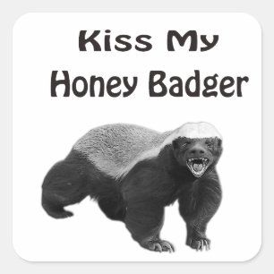 kiss My Honey Badger Square Sticker