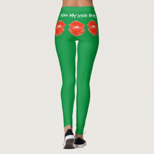 Kiss My Irish Butt Green St Patricks Day Leggings