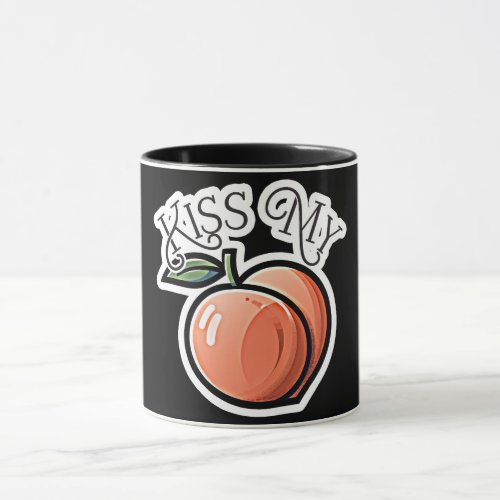 Kiss my Peach Peaches Funny Fruit Mug