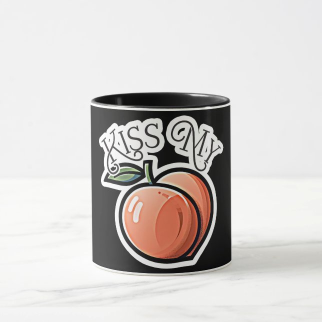 Kiss my Peach Peaches Funny Fruit Mug (Center)