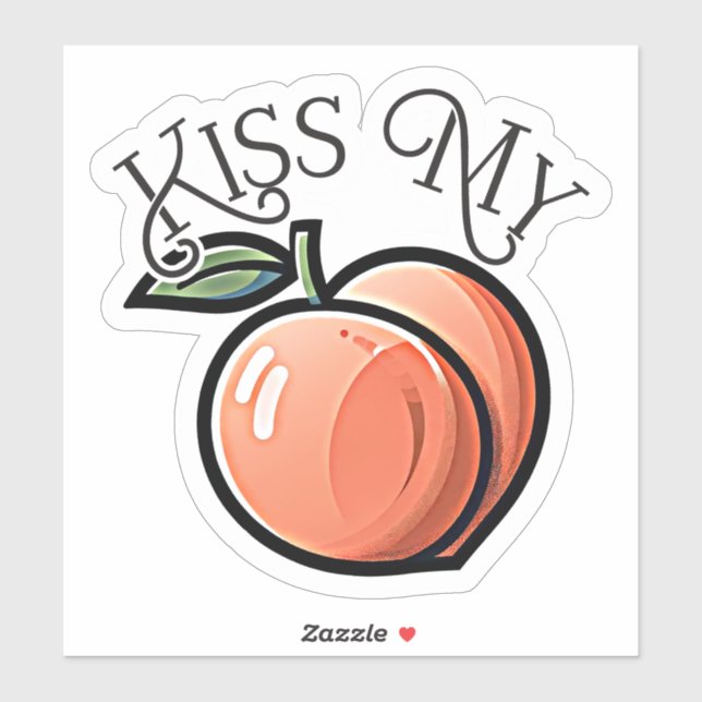 Kiss my Peach Peaches Funny Fruit Sticker (Sheet)