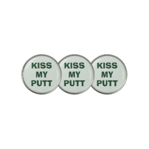 'Kiss my putt' Cheeky Funny Gift Friends Dads Golf Ball Marker