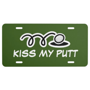 Kiss My Putt funny golf cart license plate