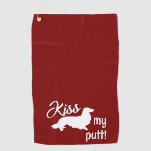 Kiss My Putt Long Hair Dachshund Cheeky Golf Towel