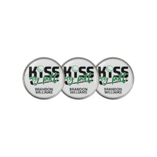 Kiss My Putt Monogram Green Golf Ball Marker