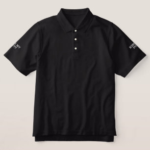 'Kiss My Putt' Playful Black White Golf Funny Embroidered Polo Shirt