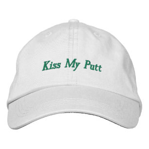 'Kiss My Putt' Playful Dad Golf Style Funny Sporty Embroidered Baseball Cap