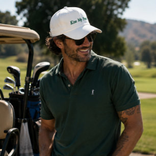 'Kiss My Putt' Playful Dad Golf Style Funny Sporty Embroidered Baseball Cap