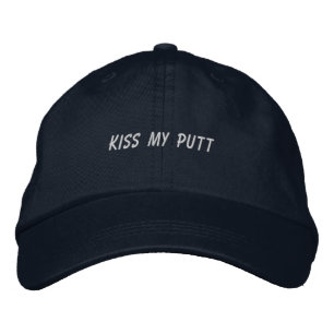 'Kiss My Putt' Playful Edge Golf Style Funny Sport Embroidered Baseball Cap