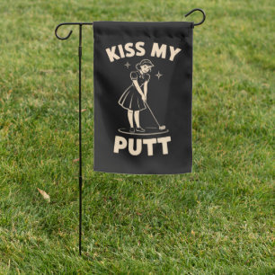 Kiss My Putt Retro Vintage 1940 Golf Golfer Lovers Garden Flag