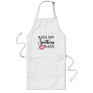 Kiss my southern sass funny lips sassy T-Shirt Long Apron