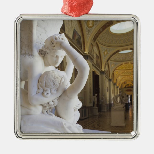 Kiss of Cupid and Psyche, by Antonio Canova Metal Ornament (Front)