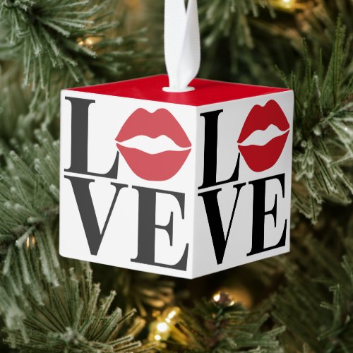 Kiss of Love Red Lips Edition Cube Ornament