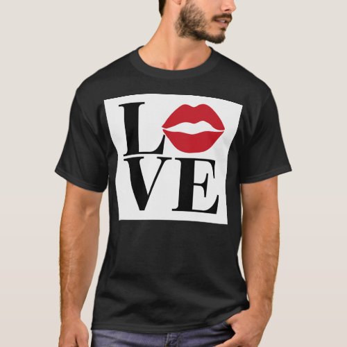 Kiss of Love Red Lips Edition Mens Modern T_Shirt