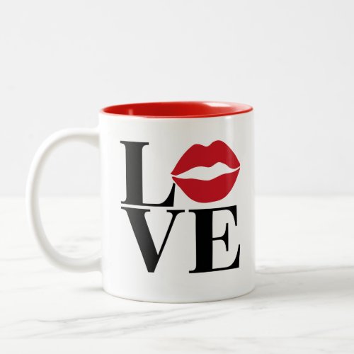 KIss of Love Red Lips Edition Modern Mug