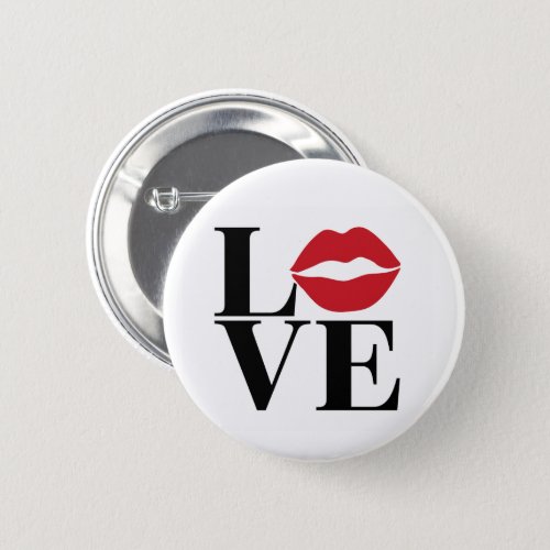 Kiss of Love Red Lips Edition Modern Pin Button