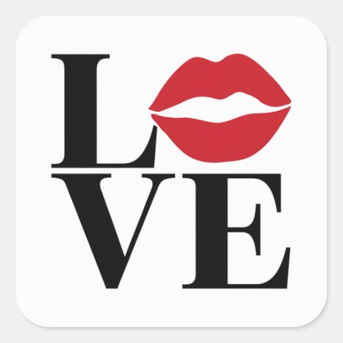 Kiss of Love Red Lips Edition Sticker