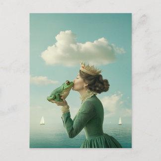 Kiss of the Frog Prince Holiday Postcard