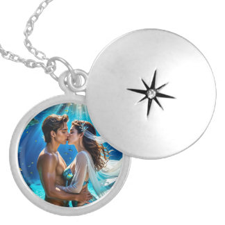 Kiss of the Undersea Lovers Locket Necklace