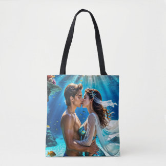 Kiss of the Undersea Lovers Tote Bag