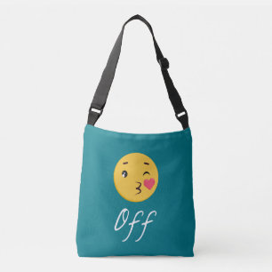 Kiss Off Emogi Funny Sarcastic Humor Trendy Crossbody Bag