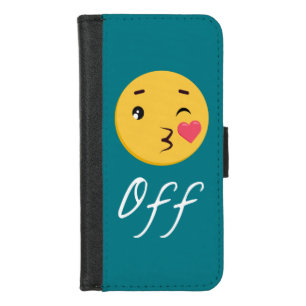 Kiss Off Emoji Funny Trendy Popular Cute iPhone 8/7 Wallet Case