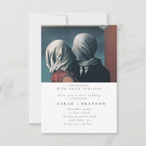 Kiss Old painting wedding invitation