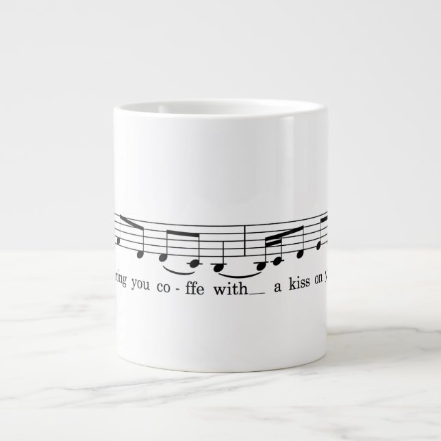 Kiss on your Head Giant Coffee Mug (Front)