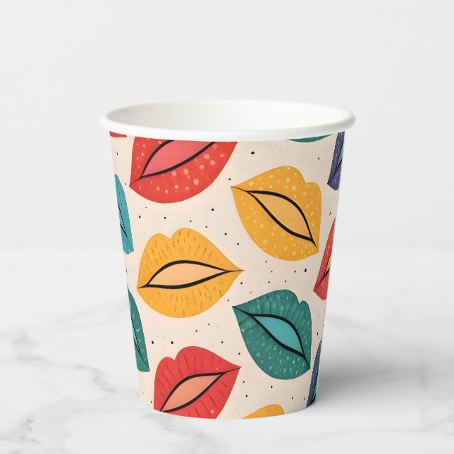 Kiss Pattern Paper Cups (Back)