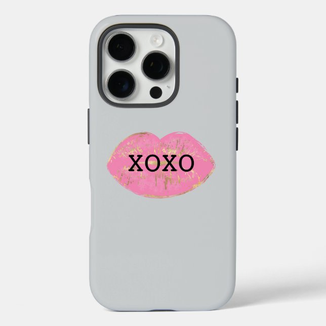 Kiss Pink Lips XOXO Case-Mate iPhone Case (Back)