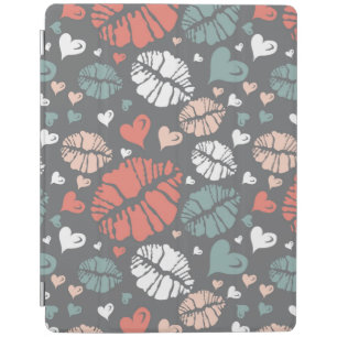 Kiss Print And Heart Pattern iPad Smart Cover