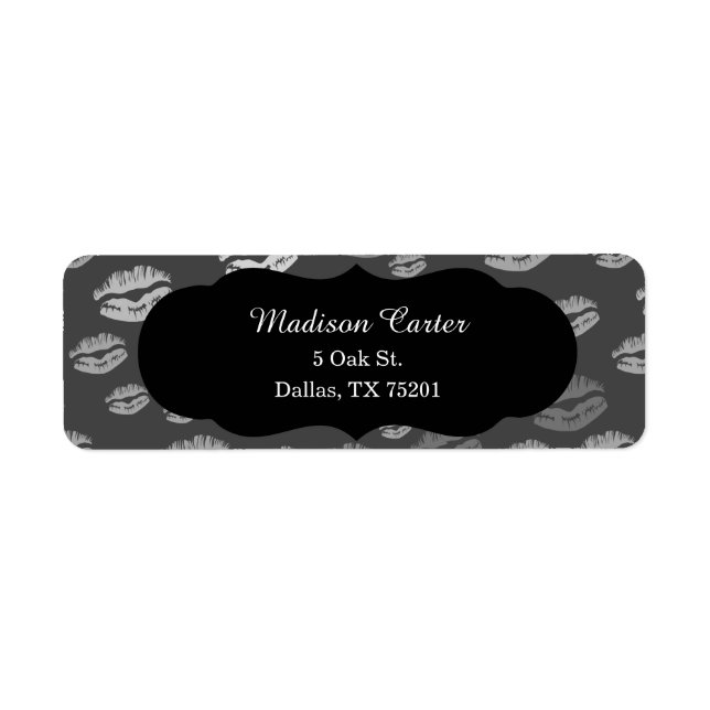 Kiss Print Grey Customizable Address Labels (Front)
