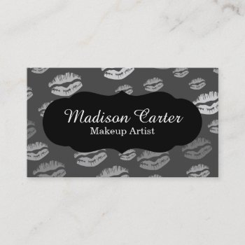 Kiss Print Makeup Artist Custom Business Cards by retroflavor at Zazzle