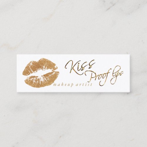 Kiss Proof Lips 2 _ Gold Glitter Mini Business Card