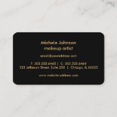 Kiss Proof Lips - Hot Pink Glitter and  Gold Business Card (Back)