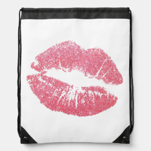 KISS RED LIPS BACKPACK DRAWSTRING BAG