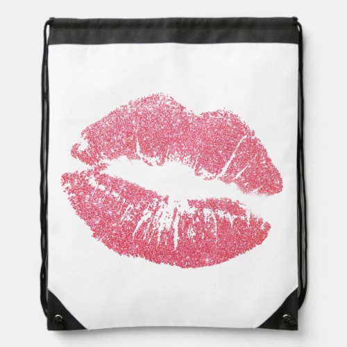 KISS RED LIPS BACKPACK DRAWSTRING BAG