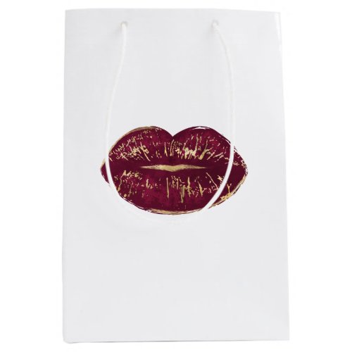 Kiss Red Lips   Medium Gift Bag