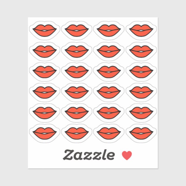 Kiss Red Lips Planner Sticker (Sheet)